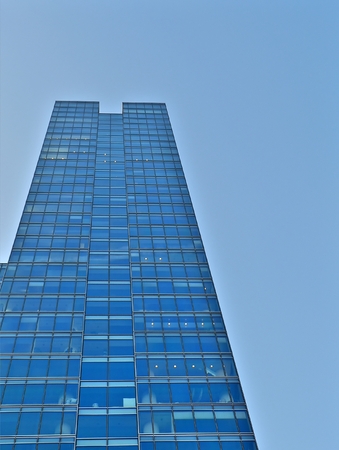 Offices building with lights on の写真素材