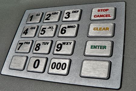 automatic teller machine closeup shot