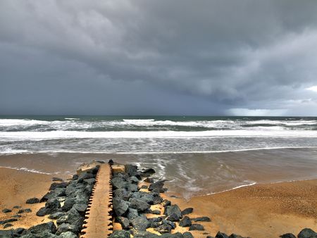 Beach shore atlantic ocean in Franceの写真素材
