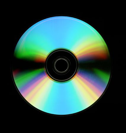 close up of a recordable cd isolated on black