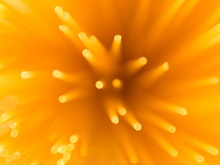 Uncooked Italian pasta spaghetti from topの写真素材