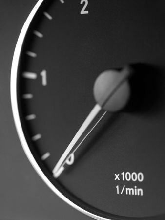 Macro of a car speedometer