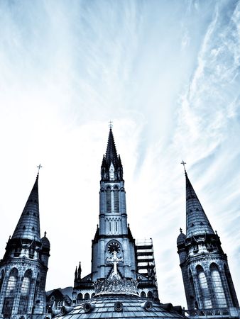 Scenic view of the Basilica of the Immaculate Conception in Lourdes の写真素材