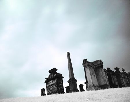 Victorian Necropolis in Glasgow infrared picture の写真素材