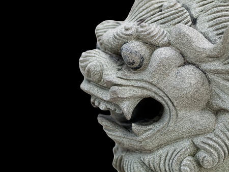 Dragon head stone statueの写真素材