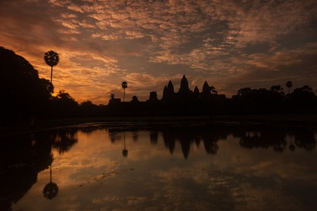Beautiful sunrise at Angkor Wat temple templeの写真素材