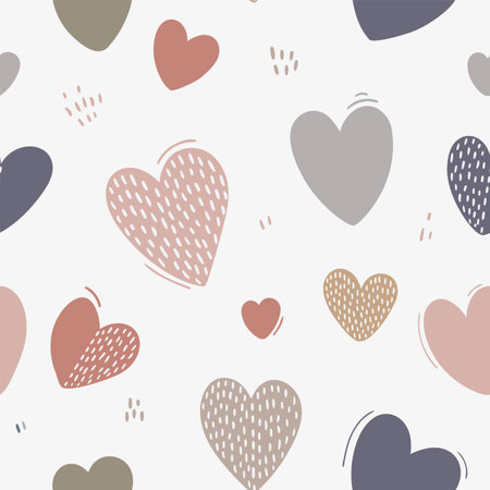 Vector seamless pattern of cute hearts. Decorative wallpaper. Background for Valentine's day