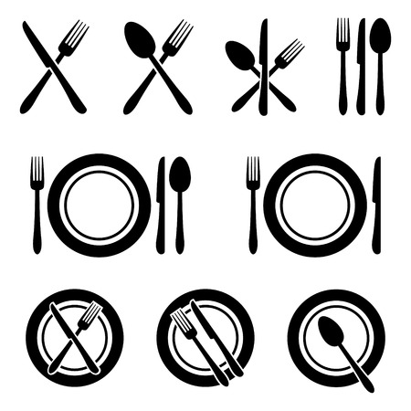 Cutlery Restaurant Icons Setのイラスト素材