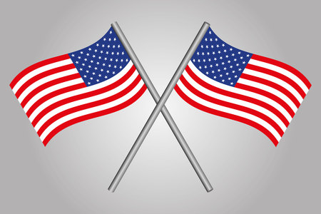 USA Flag Crossedのイラスト素材