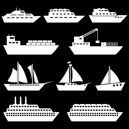 Ship And Boat Iconsのイラスト素材