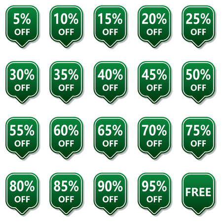 Green Discount Price Tag Labelのイラスト素材