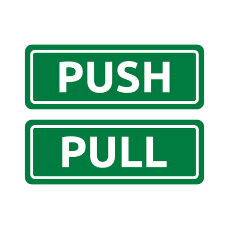 Push Pull Green Tag Signsのイラスト素材