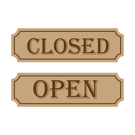 Open Closed Retro Tag Signsのイラスト素材