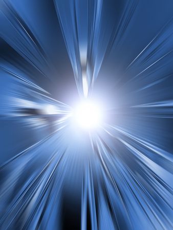 abstract blue light explosion. blue metalic flashの写真素材