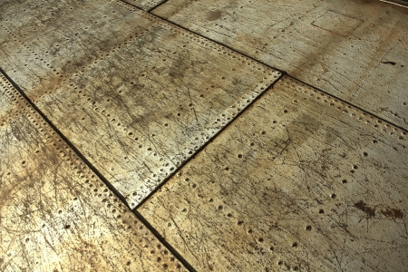 Grunge metal floor texture of the ship.
