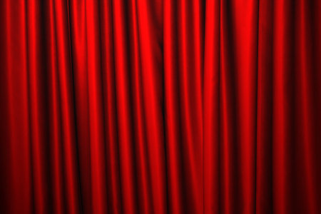 Background image of red velvet stage curtainの写真素材