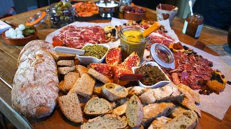 Festive gourmet tableの写真素材