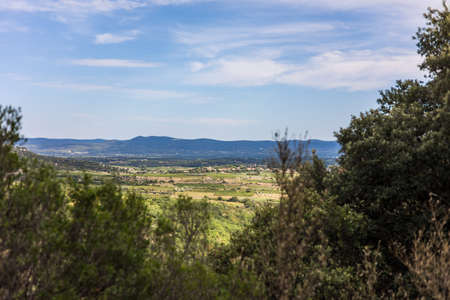 Landscape at the top of Roc des Deux Vierges (Occitanie, France)の写真素材
