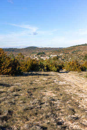 View of the medieval village of La Couvertoirade in Larzac (Occitanie, France)