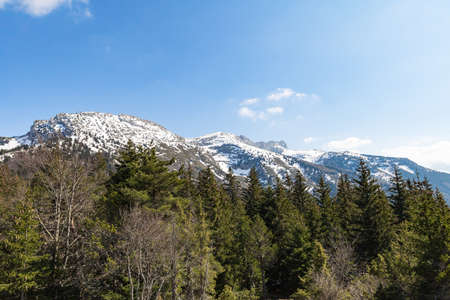 View of the mountain of the Grande Moucherolle in the Vercors massif (IsÃ¨re, France)の写真素材
