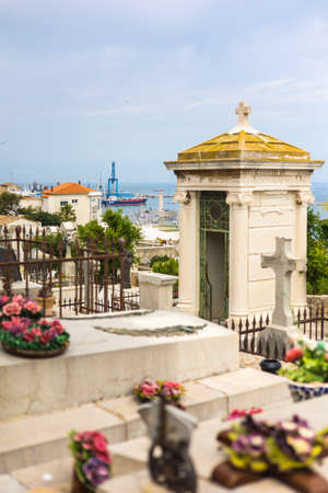 Cemetery in the old town of Kavala, Greece.の写真素材