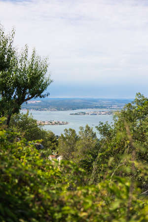 View of the city of Trieste from the top of the hillの写真素材