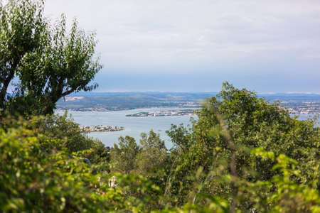 View of the city from the top of the mountainの写真素材