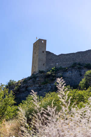 View of the walls of the Fortress of Mornas (Provence-Alpes-CÃ´te DÂ´Azur, France)のeditorial素材
