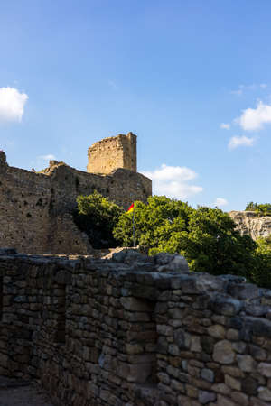View of the walls of the Fortress of Mornas (Provence-Alpes-CÃ´te DÂ´Azur, France)のeditorial素材