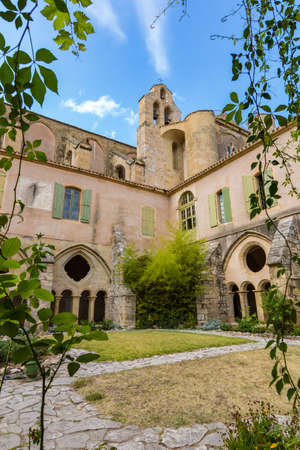 View of the bell tower of the Abbey of Valmagne (Occitanie, France)のeditorial素材