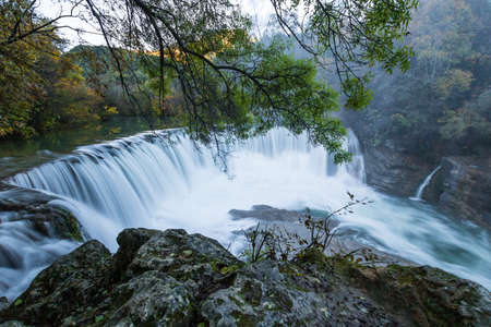 Waterfall in the Plitvice Lakes National Park, Croatia.