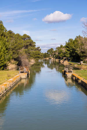 A view of the Canal de la Frontera in Spain.の写真素材