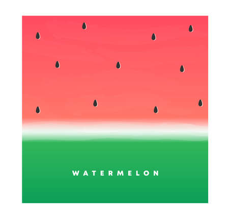 Watermelon slice background with black seeds. Colorful wallpaper. pattern with watermelon. Decorative illustration, Good for printing.のイラスト素材
