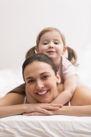 Portrait of a family at homeの写真素材