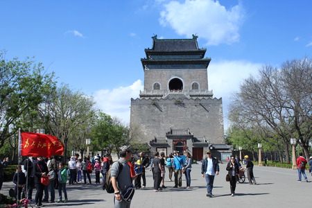 Visitors to Bell Tower and Drum Towerのeditorial素材