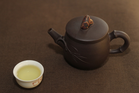 Teapot and tea soupのeditorial素材