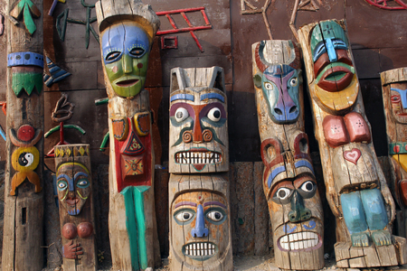 Facial Totem close up viewのeditorial素材