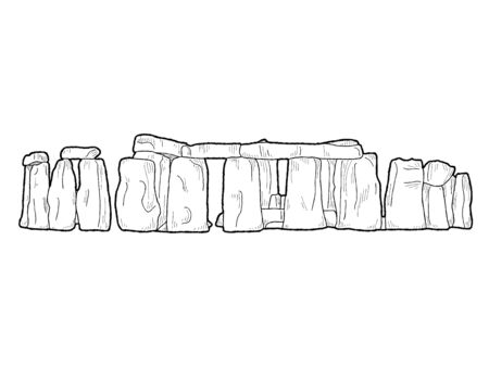 Stonehenge, Wiltshire, England: Vector Illustration Hand Drawn Landmark Cartoon Artのイラスト素材
