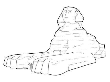 The Great Sphinx, Giza, Egypt: Vector Illustration Hand Drawn Cartoon Artのイラスト素材