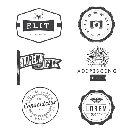 Set of hipster vintage retro labelsのイラスト素材