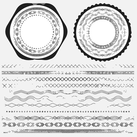 Big set of vector dividers for web design or vector brushesのイラスト素材