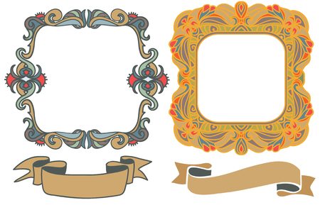 decorative hand drawn framesのイラスト素材