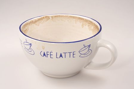 Close-up shot of an empty cup of coffee