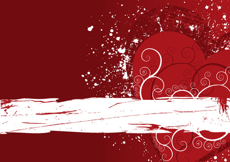 Red heart grunge abstract background with copy spaceのイラスト素材