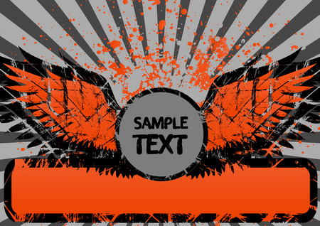 Wings grunge abstract background with copy spaceのイラスト素材