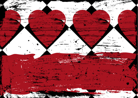 Red heart grunge background with copy spaceのイラスト素材