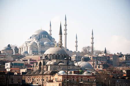 The old buildings and a mosque in Turkeyの写真素材