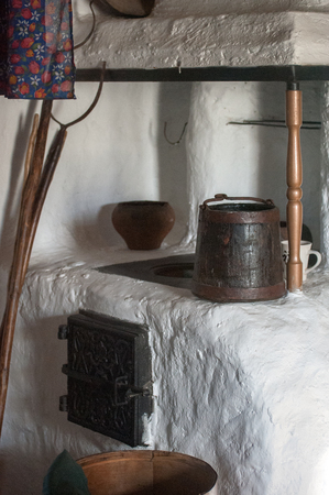 Elements of the Cossack life, oven and utensilsの写真素材