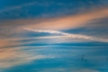 Aircraft on the background of the evening sky