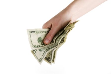 A hand full of American cash